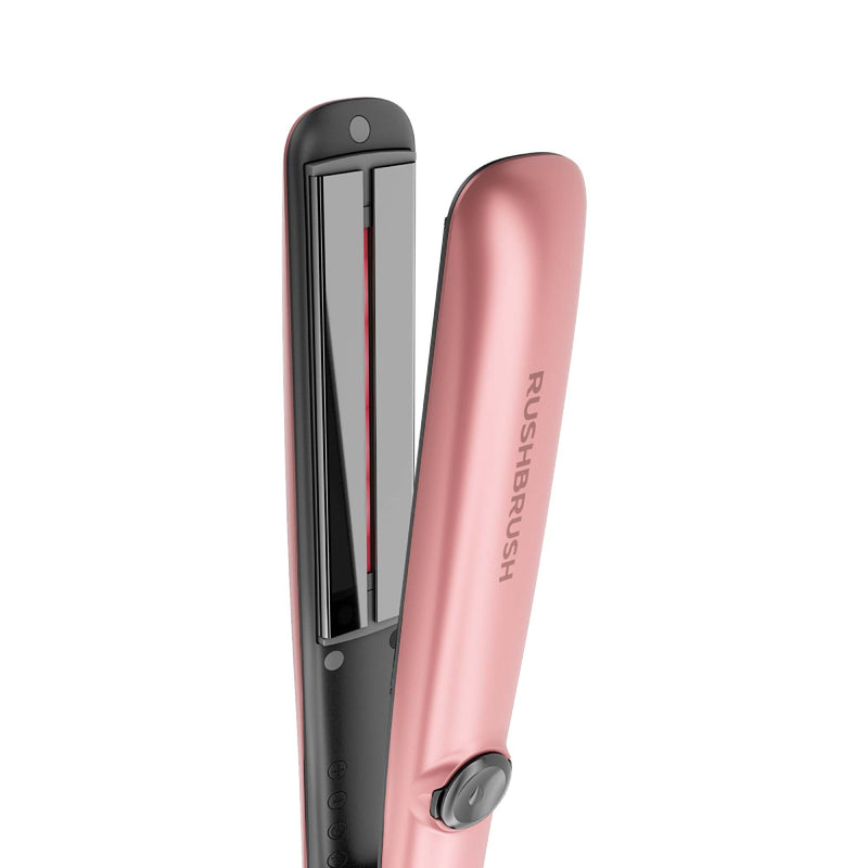 Rush Brush X6 Plus Hair Straightener, 4 MCH heaters, Automatic Shut-Off - Rose Gold