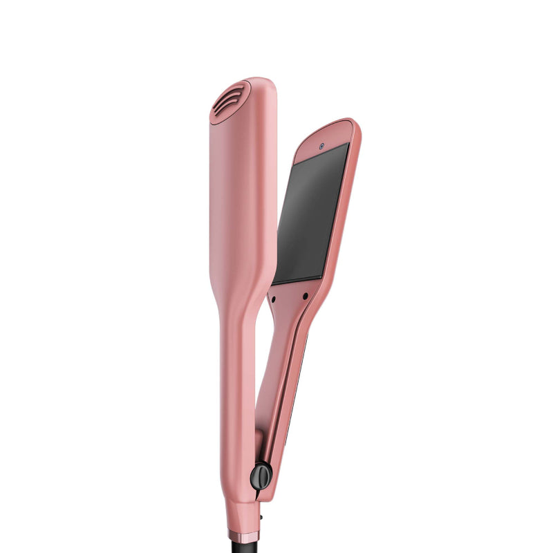 Rush Brush X1 Wide Hair Straightener, PTC Heater For Fast Heat Up,  Automatic Lock, Automatic Shut-Off - Rose Gold