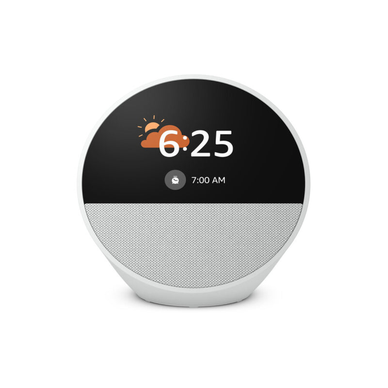 Amazon Echo Spot Smart Alarm Clock 2024 Edition, Add Alexa to Your Nightstand - White