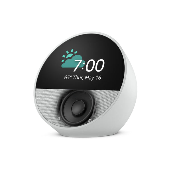 Amazon Echo Spot Smart Alarm Clock 2024 Edition, Add Alexa to Your Nightstand - White