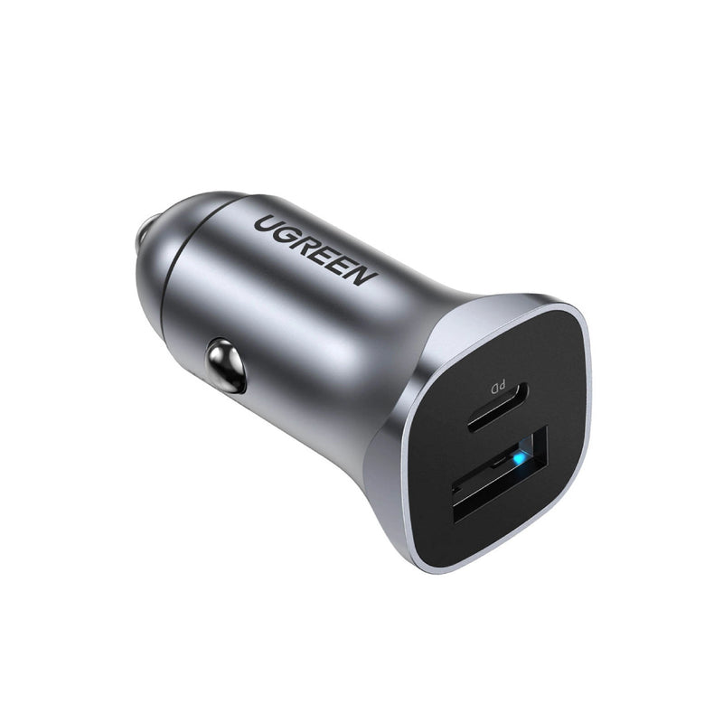 Ugreen 2-Port Fast Car Charger 30W - CD130 - Gray