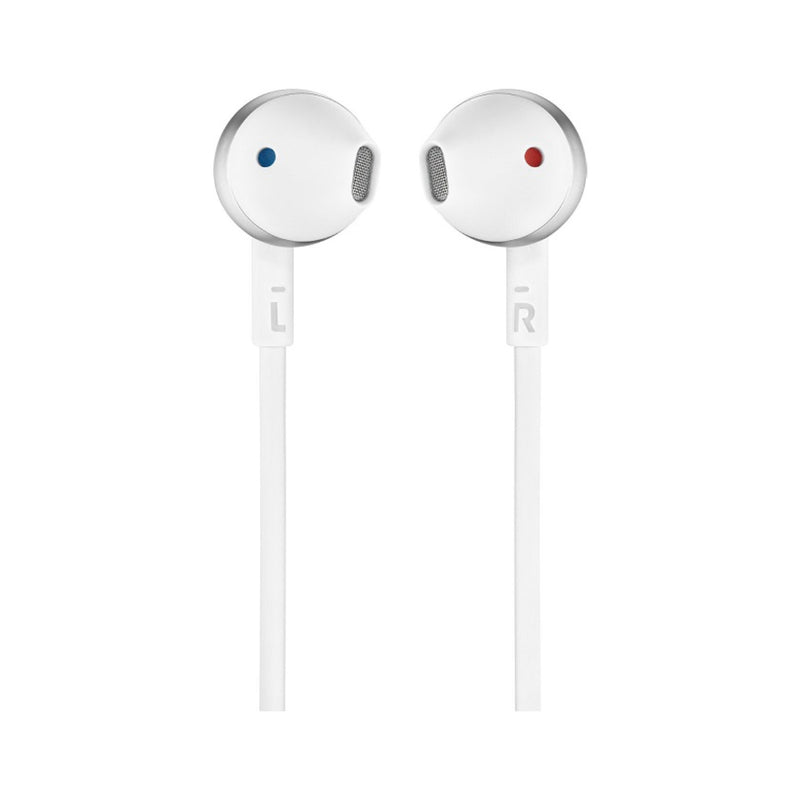 JBL T205 In Ear Wired Earphones With Microphone - White/Silver