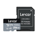 بطاقة Lexar microSDXC UHS-I Professional Silver U3 V30 بسعة 256 جيجابايت (160 ميجابايت/ثانية) - LMS1066256G-BN ANG 