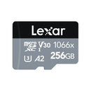 بطاقة Lexar microSDXC UHS-I Professional Silver U3 V30 بسعة 256 جيجابايت (160 ميجابايت/ثانية) - LMS1066256G-BN ANG 