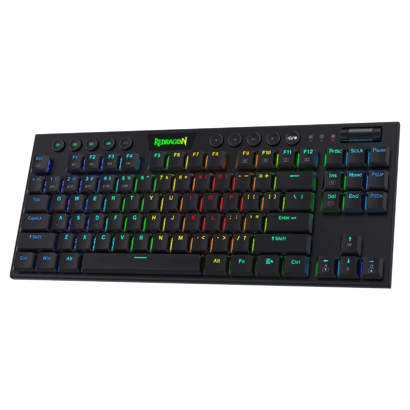 REDRAGON K621 Horus TKL RGB Gaming Wireless Mechanical Keyboard – Low Profile Red Switches -