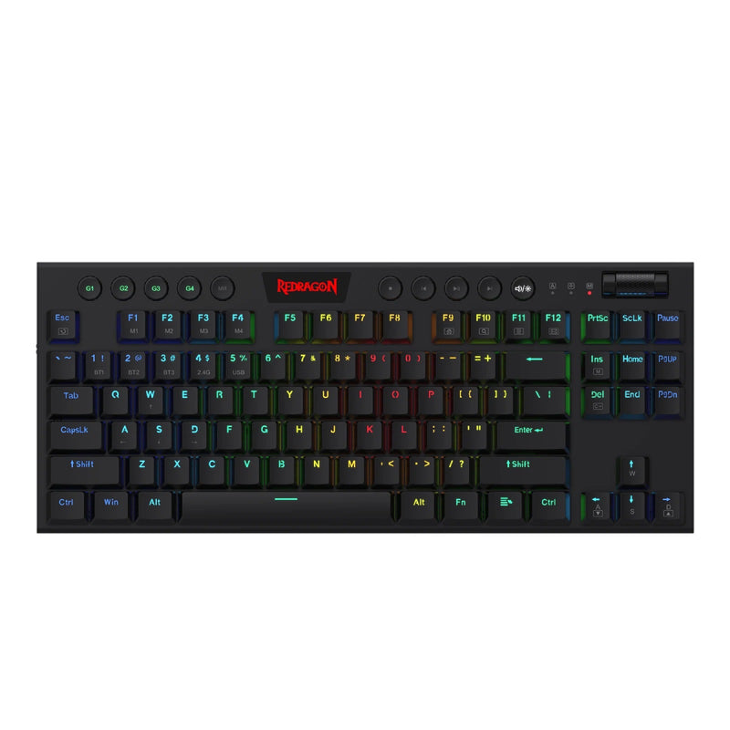 REDRAGON K621 Horus TKL RGB Gaming Wireless Mechanical Keyboard – Low Profile Red Switches -