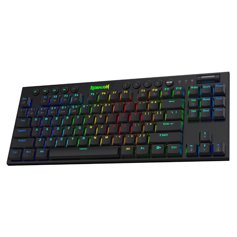 REDRAGON K621 Horus TKL RGB Gaming Wireless Mechanical Keyboard – Low Profile Red Switches -