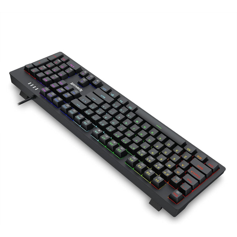 Redragon Singed K679-RGB Wired Full Size Gaming Mechanical Keyboard, Blue Switches, Hot-Swappable, N-key Rollover, 104 Keys - Black