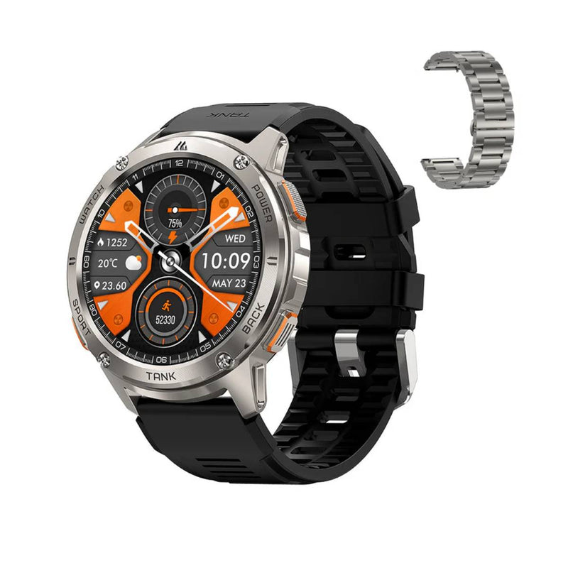 Kospet Tank T3 Ultra Special Edition Smart Watch, AMOLED, Up to 15 days Battery Life, 5 ATM & IP69K (Dive-proof) Water-resistance, Free Strap - Silver