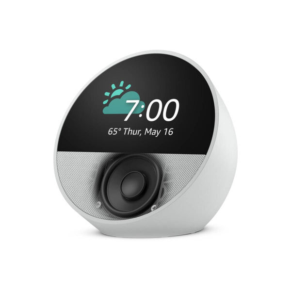 Amazon Echo Spot Smart Alarm Clock 2024 Edition, Add Alexa to Your Nightstand - White