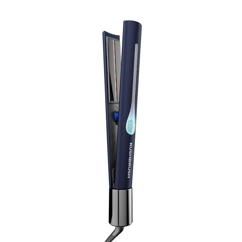 Rush Brush Hair Straightener & Curler, Ceramic Plates, Negative ion technology, 230℃, - Navy Blue