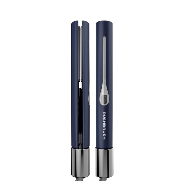 Rush Brush Hair Straightener & Curler, Ceramic Plates, Negative ion technology, 230℃, - Navy Blue