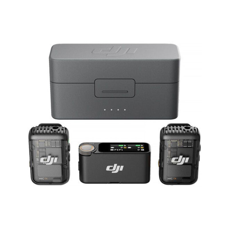 DJI MIC 2 (2 TX + 1 RX + Charging Case) Safety Track, Safeguard Your Audio, Easy to Use Wherever You Go - Black