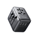 شاحن حائطي للسفر عالمي من Joyroom، 17 وات، USB-C + 3 منافذ USB-A مع منفذ تيار متردد - JR-TCW01 - أسود 