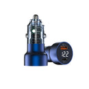 شاحن سيارة شفاف من ريتشي بشاشة رقمية 50 وات - RCC-N20 - أزرق 