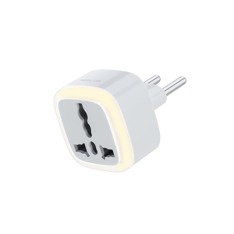 Green Lion Universal Conversion Plug with LED light - White