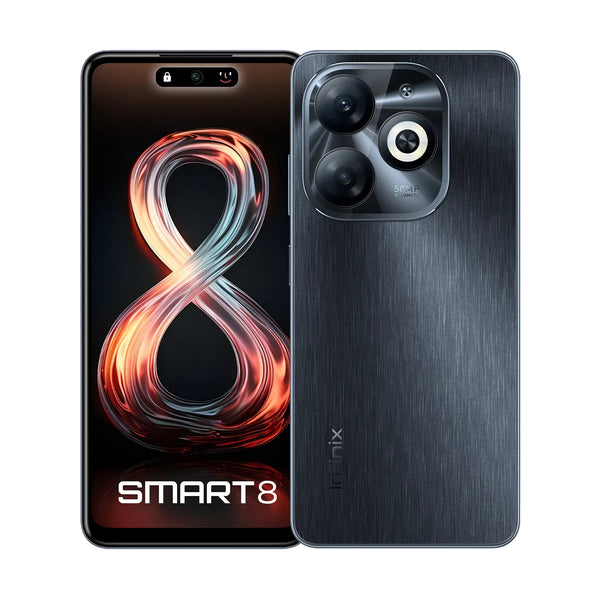 Infinix Smart 8 Dual SIM Mobile , 64GB Memory, 4GB RAM, 4G LTE - X6525D - Timber Black