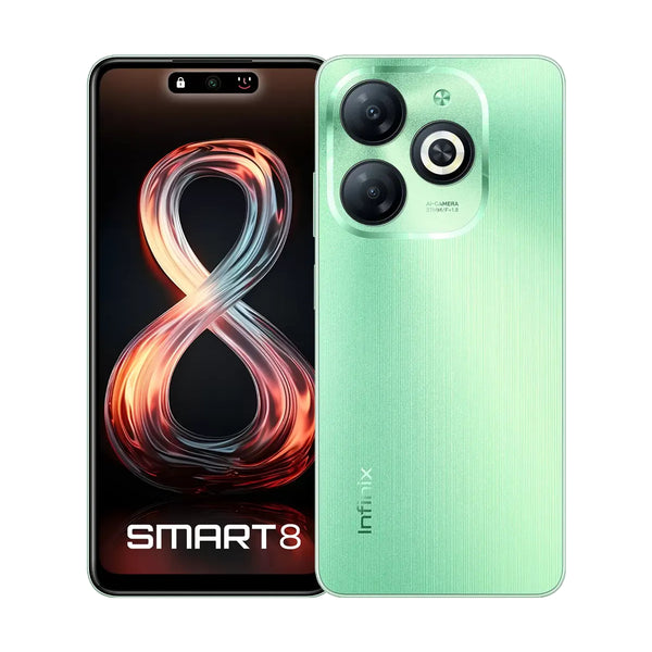 Infinix Smart 8 Dual SIM Mobile , 64GB Memory, 4GB RAM, 4G LTE - X6525D - Crystal Green