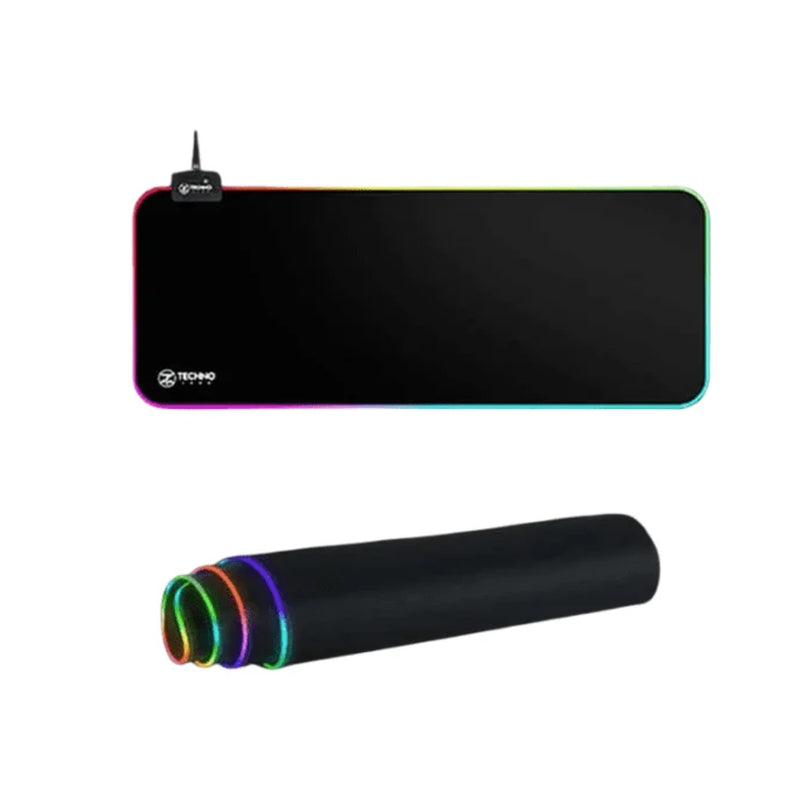 Techno Zone Mousepad RGB 700 x 300 x 3 mm, Multiple lighting modes, Smooth and Soft, Flexible - Black