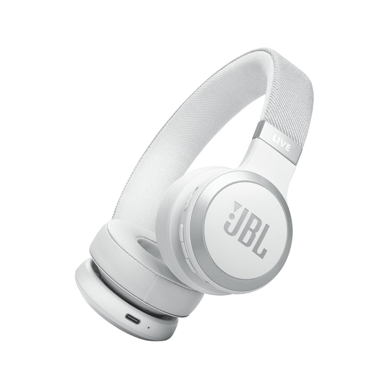 JBL Live 670NC Wireless On-Ear Headphones With True Adaptive Noise Cancelling - White