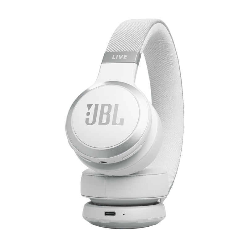 JBL Live 670NC Wireless On-Ear Headphones With True Adaptive Noise Cancelling - White