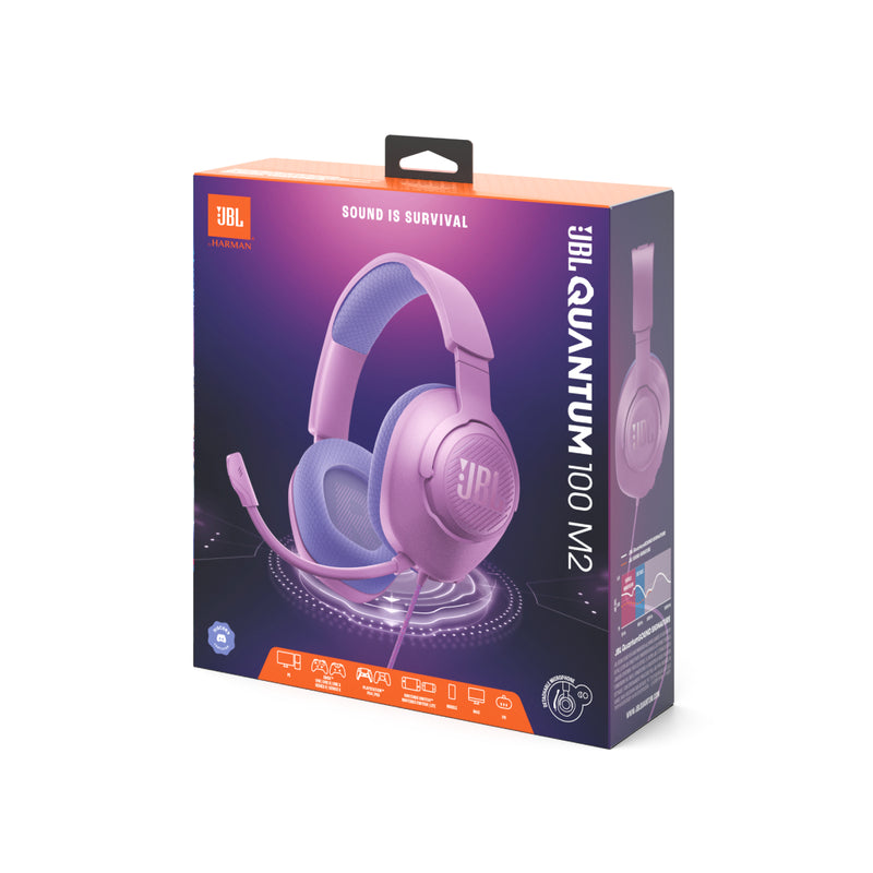 JBL Quantum 100 M2 Over Ear Gaming Headset with Microphone - Purple