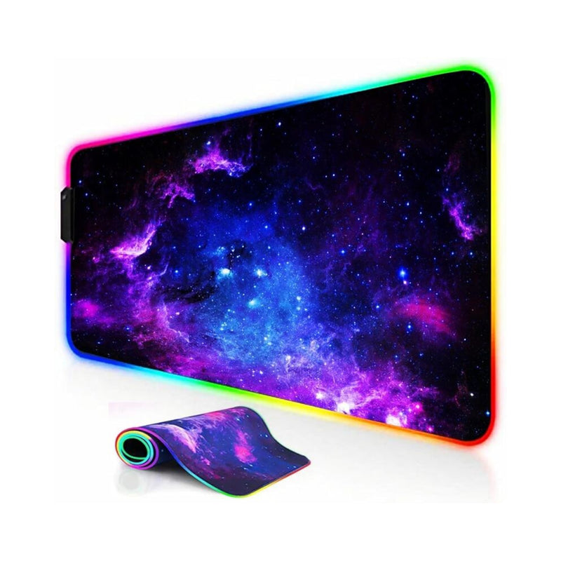 Galaxy RGB XL Large Gaming Mouse Pad, Non-Slip ,Water-Resistant , Rubber Cloth Computer Game Mouse & Keyboard Mat