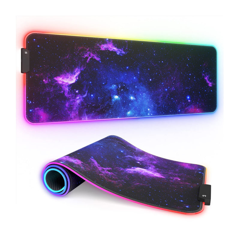 Galaxy RGB XL Large Gaming Mouse Pad, Non-Slip ,Water-Resistant , Rubber Cloth Computer Game Mouse & Keyboard Mat