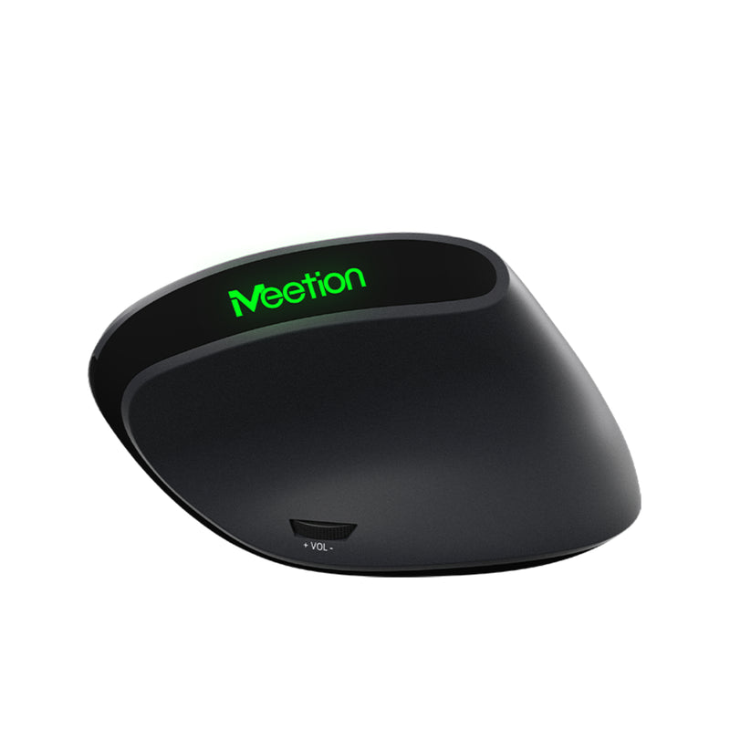 Meetion R390 Ergonomic Wireless Vertical Rechargeable Mouse Red light LED Sensor Type-C charging port - Black