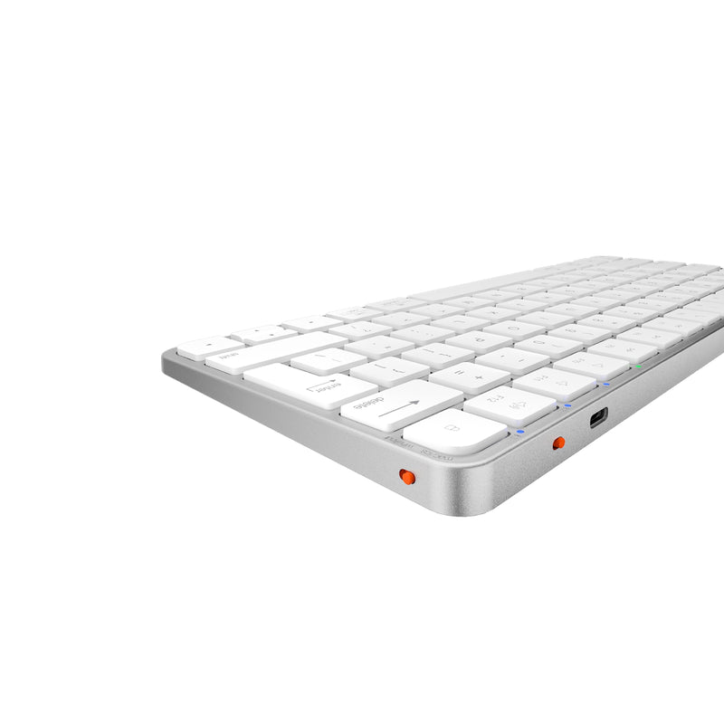 Meetion ikey K210 Wireless Keyboard Ingenious Spatial Economy Aesthetic Sobriety Redefined Universal Synchronization Protocol (Arabic & English) - Silver/White