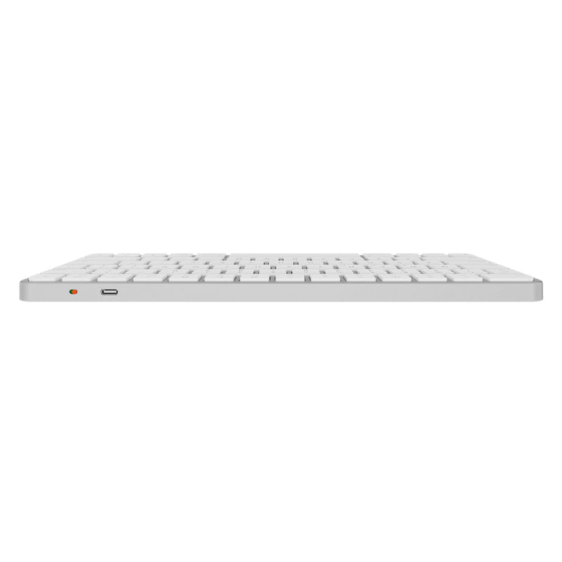 Meetion ikey K210 Wireless Keyboard Ingenious Spatial Economy Aesthetic Sobriety Redefined Universal Synchronization Protocol (Arabic & English) - Silver/White