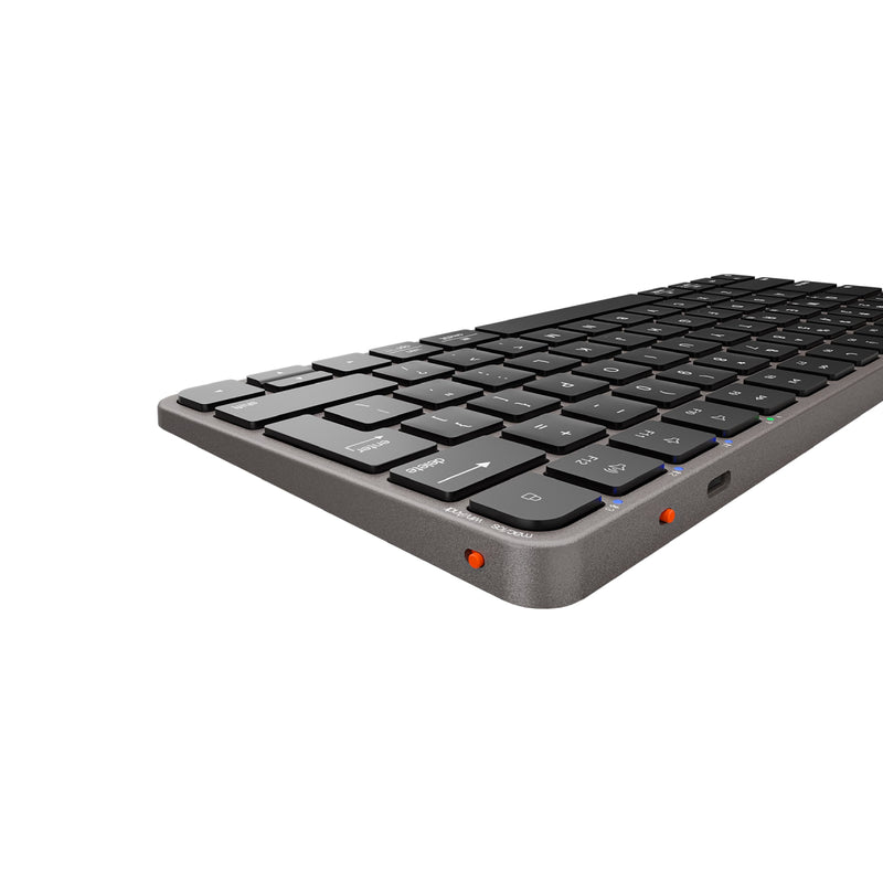 Meetion ikey K210 Wireless Keyboard Ingenious Spatial Economy Aesthetic Sobriety Redefined Universal Synchronization Protocol (Arabic & English) - Gray/Black