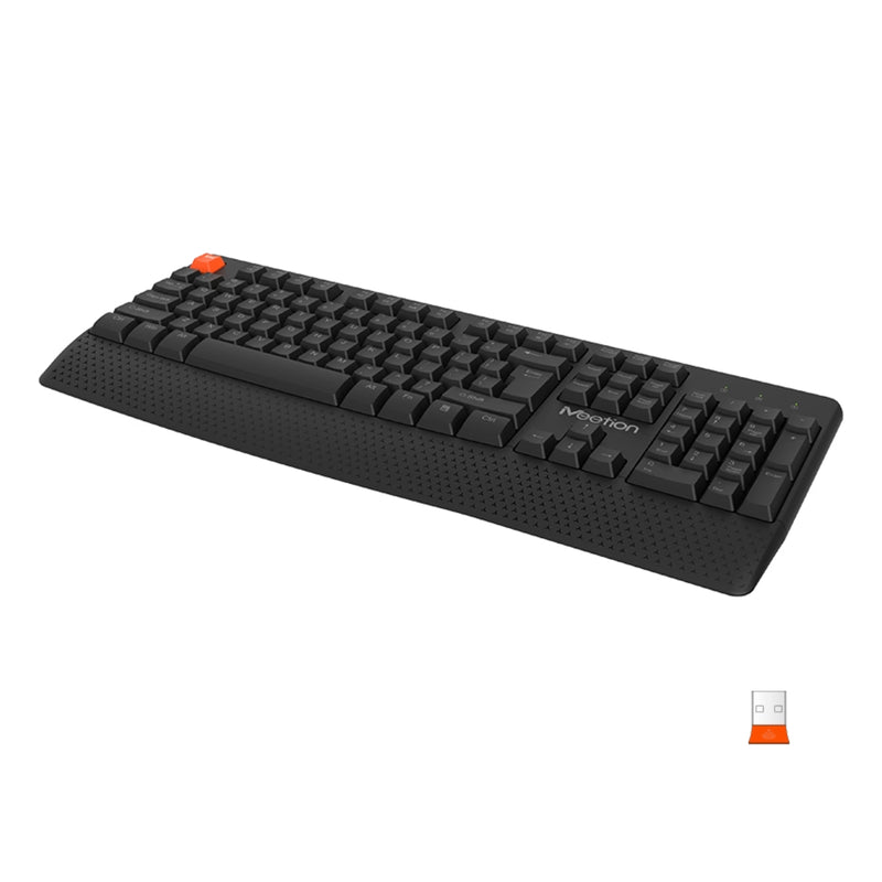 Meetion C4130 Wireless Keyboard Mouse Combo Adjustable stand Precision Control Ergonomic Design (Arabic & English) - Black