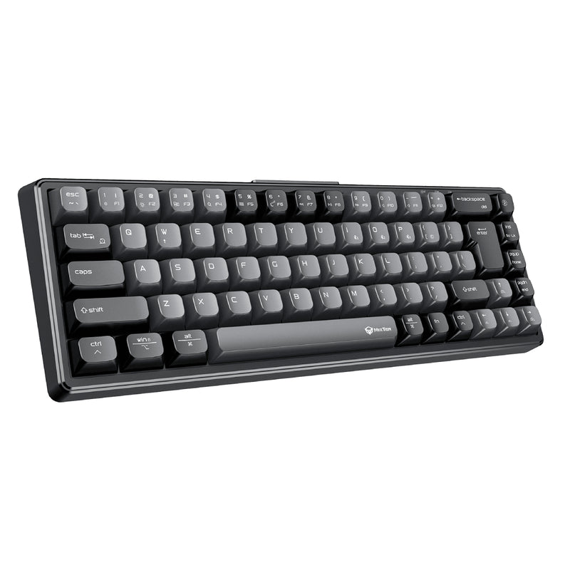 Meetion MK12 Wireless/Wired Mechanical Keyboard 65%Triple-Mode RGB Full Key Hot-Swap (Arabic & English) - Elegant Black