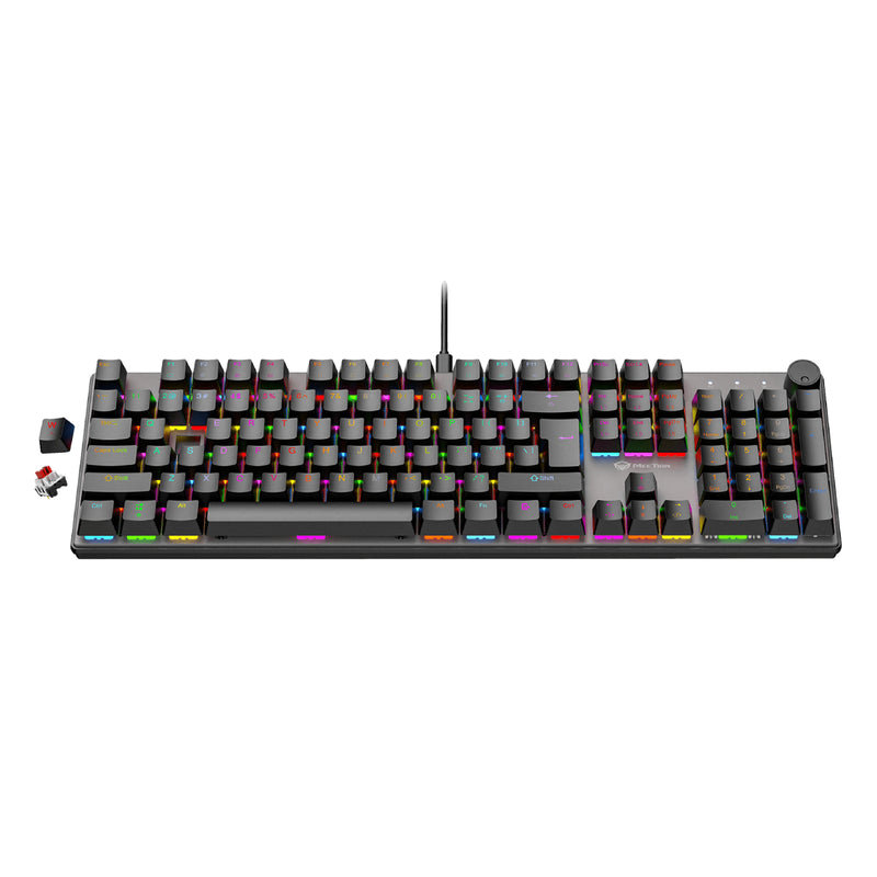 Meetion MK009 Pro Hot-swap Mechanical Keyboard Ergonomic Design High-Quality ABS Keycaps (Arabic & English) - Black