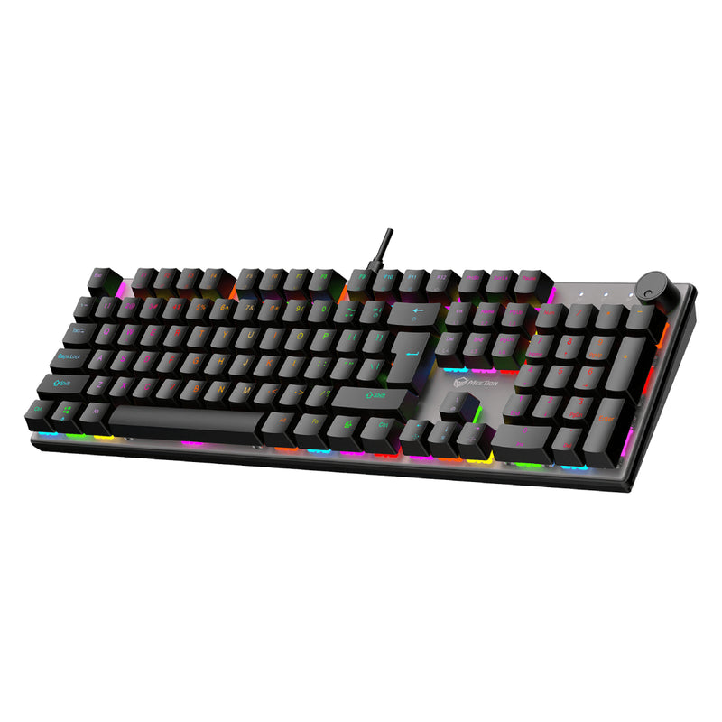 Meetion MK009 Pro Hot-swap Mechanical Keyboard Ergonomic Design High-Quality ABS Keycaps (Arabic & English) - Black