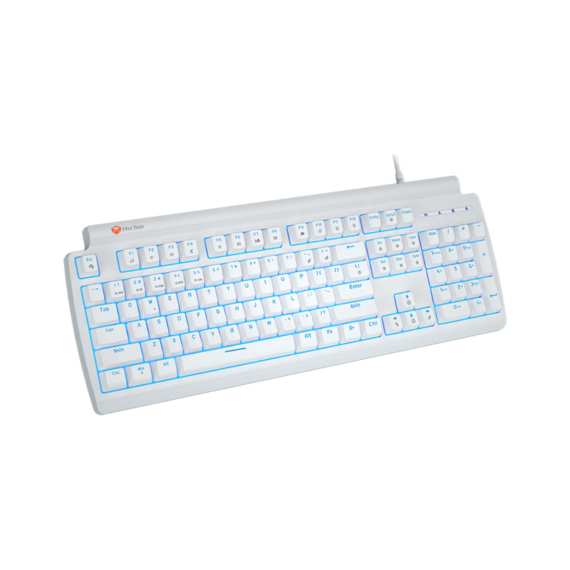 Meetion MK600 Mechanical Gaming Keyboard Red switch Rainbow backlight Customizable macro recording (Arabic & English) - White