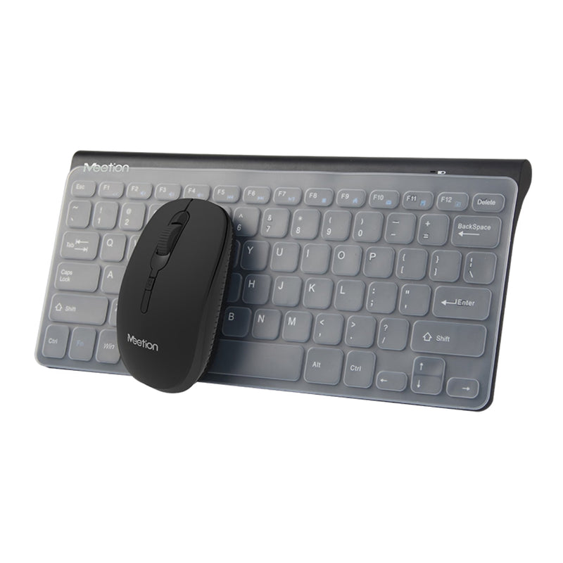 Meetion Mini 4000 keyboard and mouse Combo Wireless 2.4GHz USB Nano receiver Power-efficient wireless technology (English) - Black