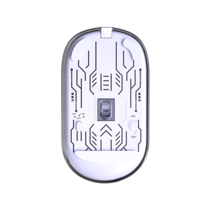 Meetion BTM005 Mouse Wireless 2.4g & Bluetooth Type-C Charging 4 levels of adjustable DPI - Silver