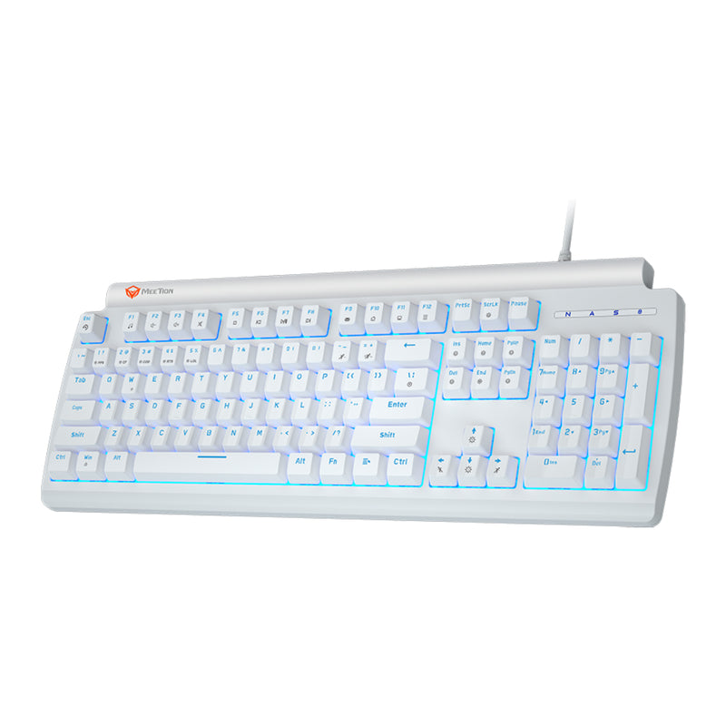 Meetion MT-MK600MX Mechanical Gaming Keyboard Blue switch Rainbow backlight Customizable macro recording (Arabic & English) - White