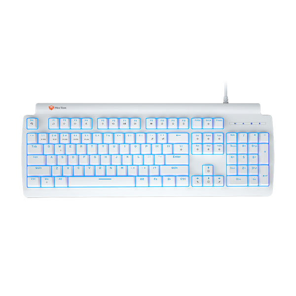 Meetion MT-MK600MX Mechanical Gaming Keyboard Blue switch Rainbow backlight Customizable macro recording (Arabic & English) - White