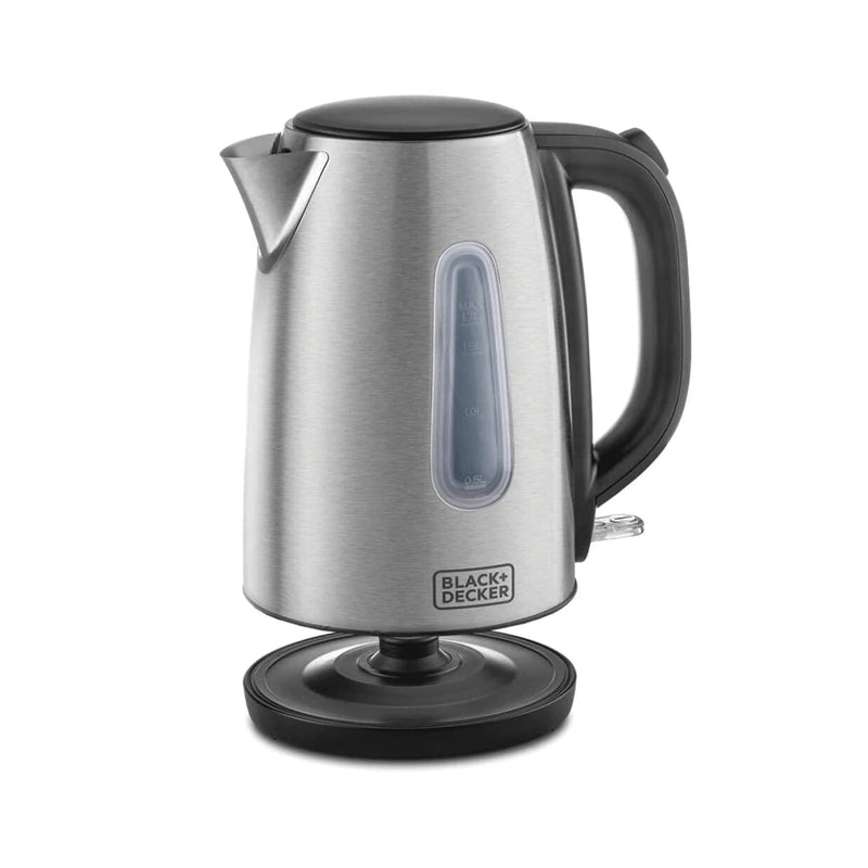 Black & Decker 1.7L Concealed Coil Stainless Steel Kettle, Boil Dry Protection - JC450 - Silver