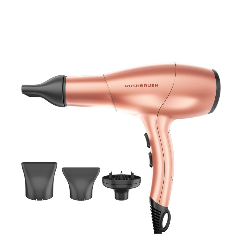 Rush Brush D3 Ultra Dryer 2 Speed Settings, 2400 Watts, Healthy hair, 3 Temperatures  - Rose Gold