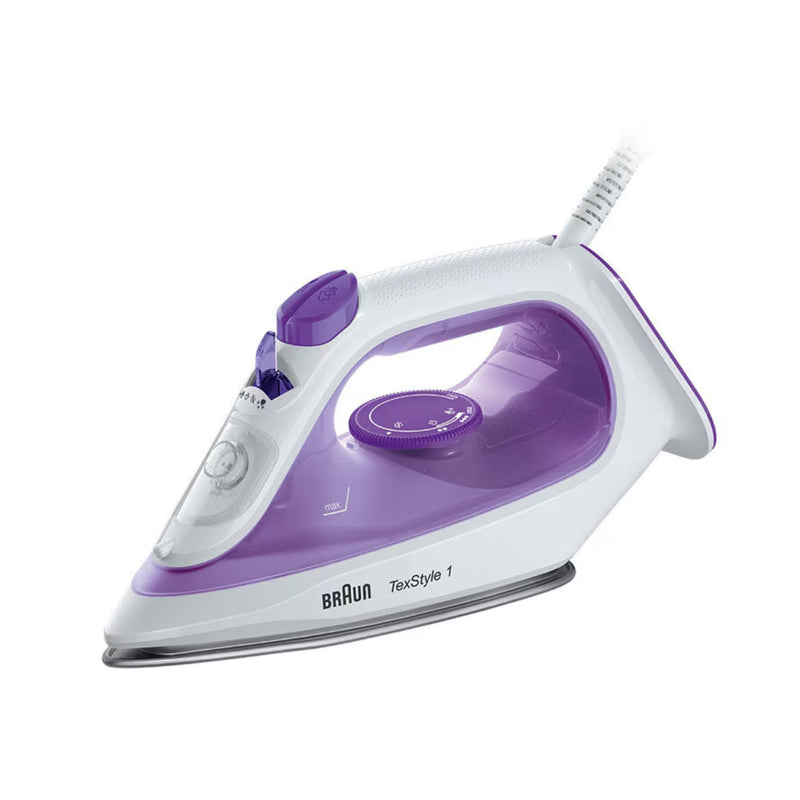 Braun Steam iron Texstyle 1 2000W Light and fast ironing, Energy Saving - SI 1080 - Violet/White