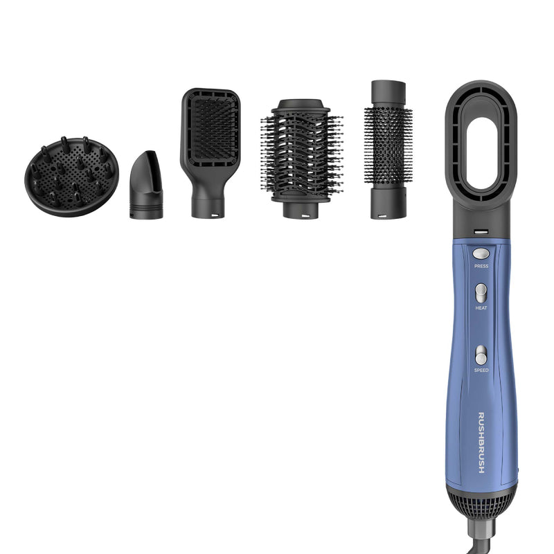 Rush Brush Plus 6 Air Styler Air technology that styles your hair without exposing it to excessive heat - Navy Blue