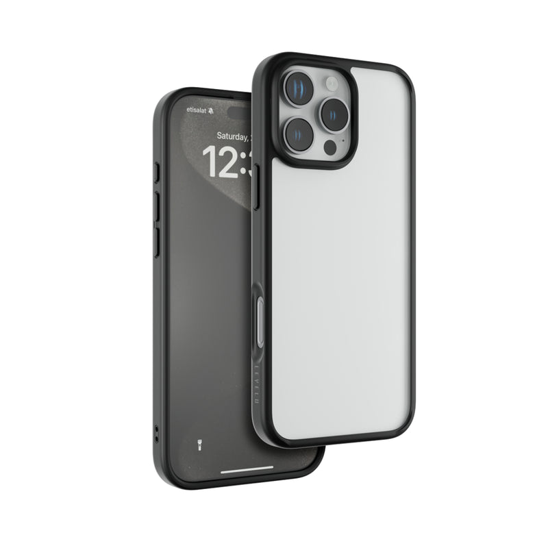 Levelo Solo Case For Iphone 16 Pro Max, Impact Resistant Corners, Clearview Technology - Black