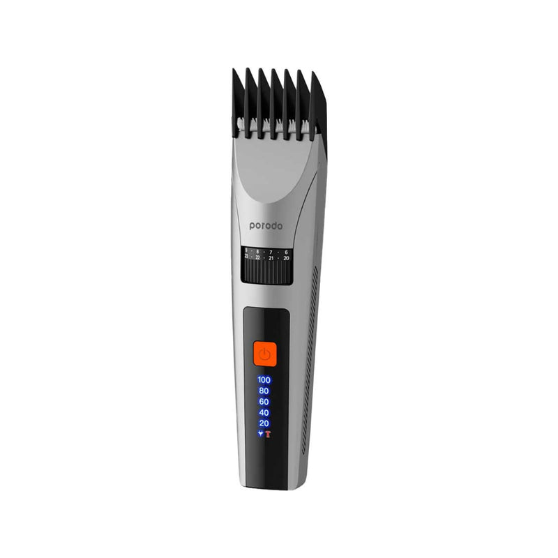 Porodo LifeStyle Rechargeable LED display Hair Clipper With Two Cutting Modes 1200mAh - Grey