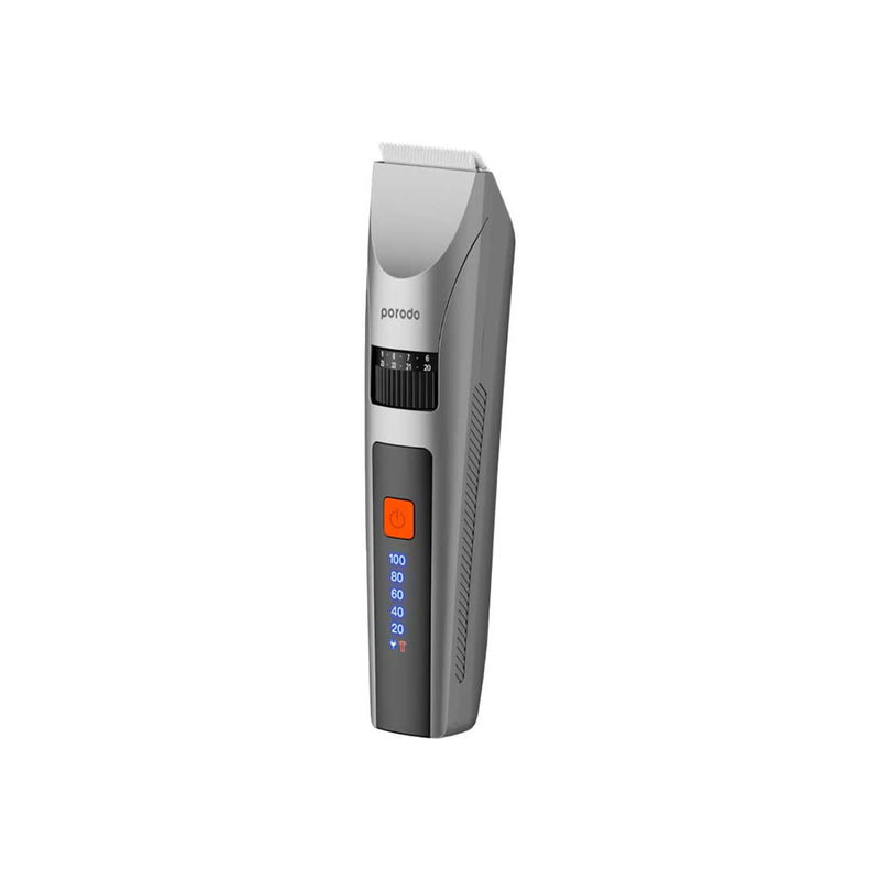 Porodo LifeStyle Rechargeable LED display Hair Clipper With Two Cutting Modes 1200mAh - Grey