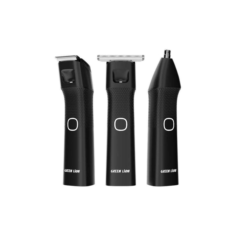 Green Lion 3 in 1 Body Trimmer 1200mAh, 3 In 1 Convertible Head: 55mm Ultra-Wide Knife, Body Hair Scissors, Nose Hair  - Black