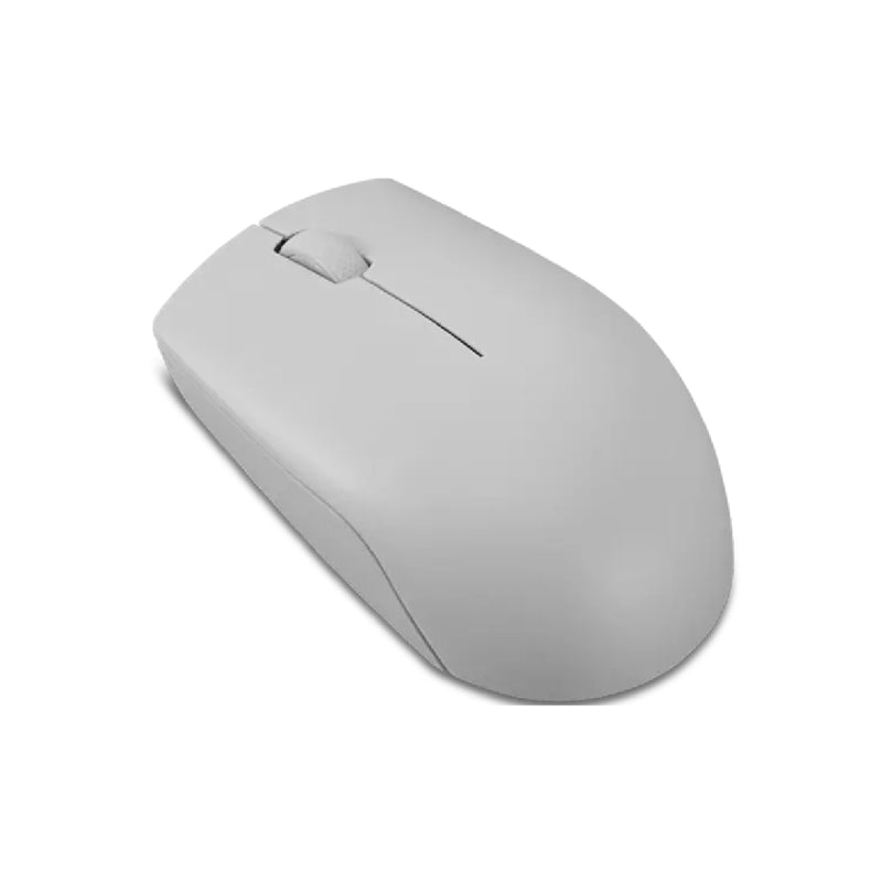 Lenovo 300 Wireless Compact Mouse, Optical sensor with 1000 DPI resolution, Compact and portable design - Arctic Grey